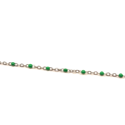 Collier Maille Verte (uniquement argenté)